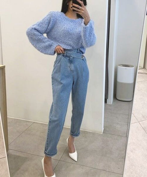 Tapered Denim Pants